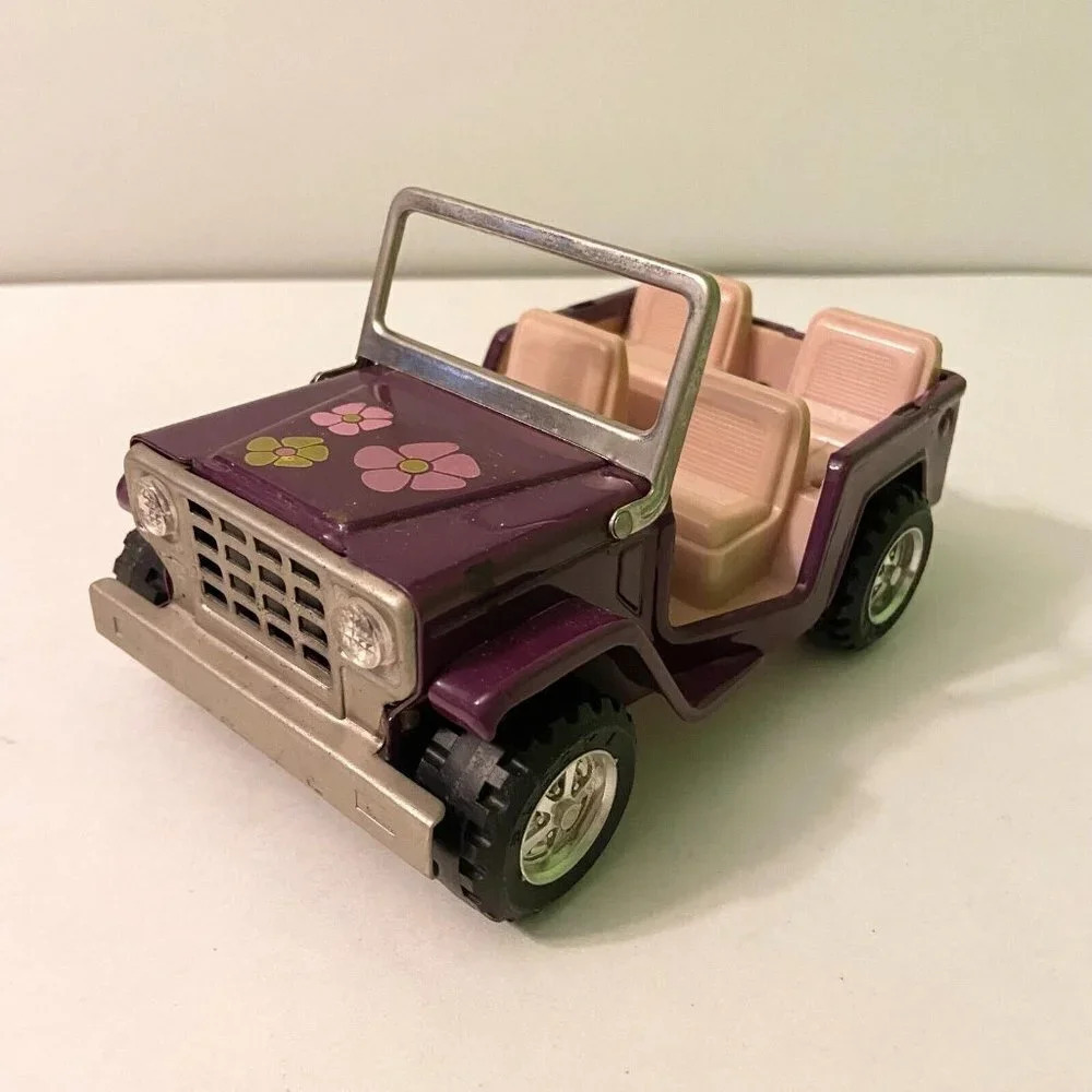 Vintage Buddy L Purple  Flower Power Jeep 6 Inch Long Toy Incomplete